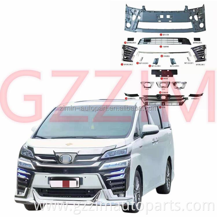 Front & Rear Bumper Grille Body Kits Upgrade Parts For Alphard 2018+ Upgrade To Mona Lisa Style